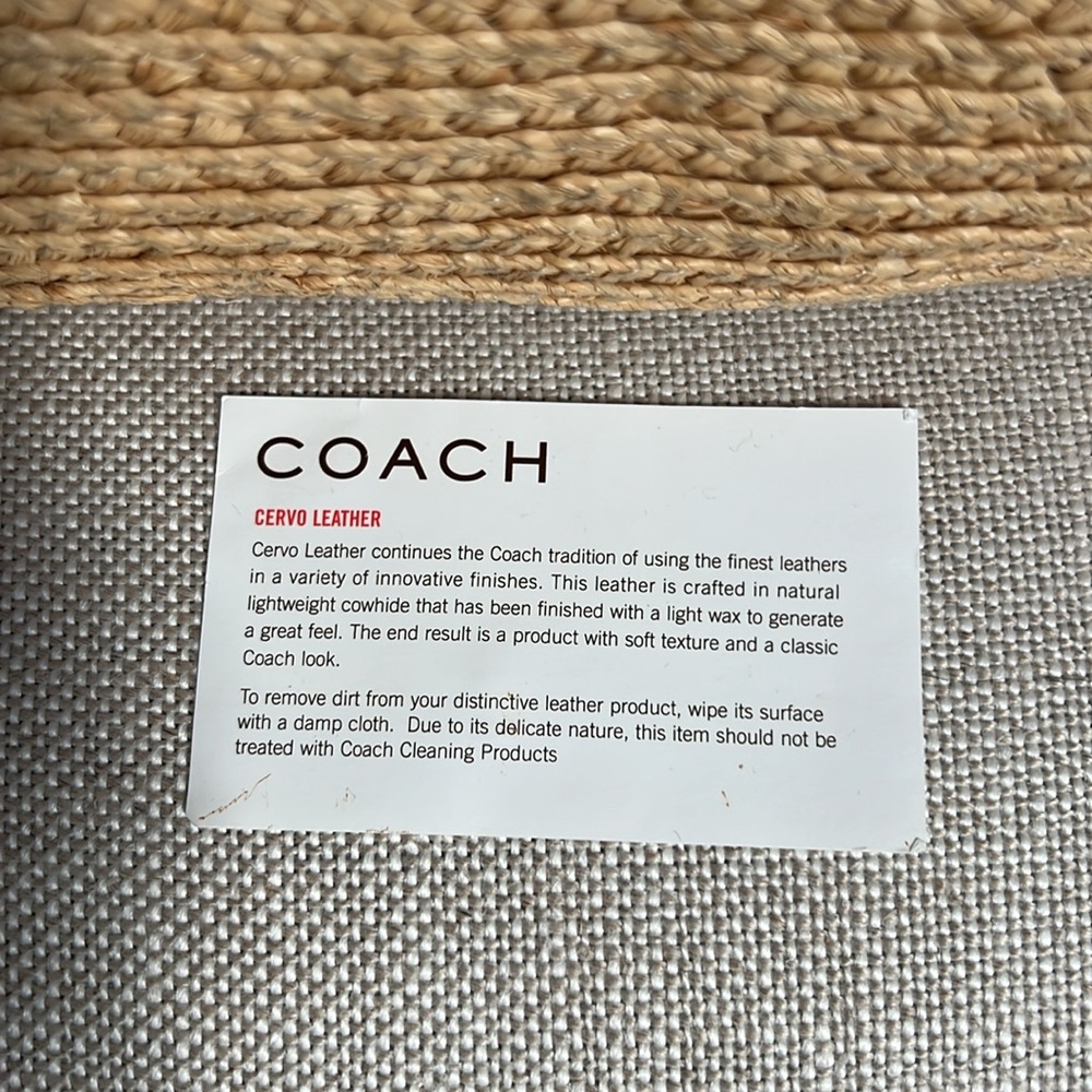 Coach Bleecker Carriage Straw XXL Embossed Lthr Beach Tote Wallet Passport Hldr - Picture 5 of 16
